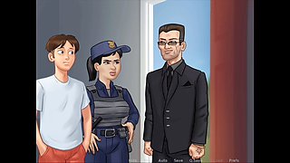 Mom and stepson get it on at home by the pool during summertime