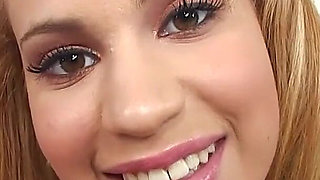 Litle 19 year old latina Mae Olsen POV blowjob and huge load cum swallow