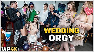 A Wedding Orgy With One Bride, Her Husband, And Two Of His Friends