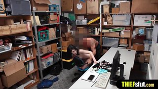 Gothic looking young babe chick got busted and had sex hard