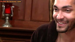 BDSM public sluts throat and pussyfucked in orgy 4 voyeurs