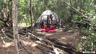 Pervs on Patrol - Caucasian Renna Rya Teases a Hiker with Some Outdoor Pussy Eating Action