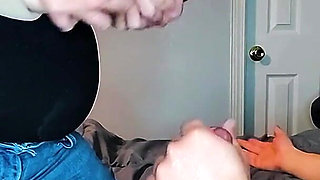 Huge Tits Shooting Milk on a Dick as He Jerks off