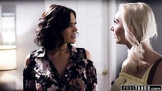 Krissy Lynn Catches Cheating Husband Fucking Babysitter - Threesome & Cuckold Sex