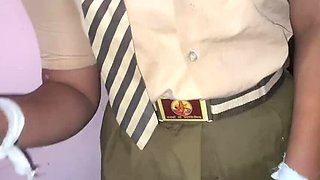 Indian Stepsister in School Uniform Fucks Stepbrother Before Class - Big Boobs & Tight Pussy