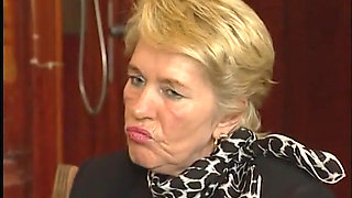Blonde granny gets fucked in the office after sucking a hard cock