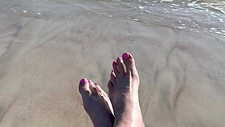 Waves Crashing on Size 16 Feet & Legs