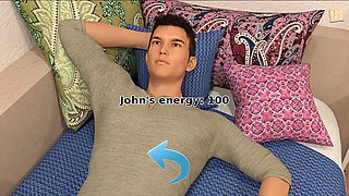 Busty brunette in yoga pants goes for her first time in this adult visual novel