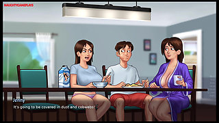 Summertime Saga Part 29 By DarkCookie - Stepsister knows how to ride a Huge Dick, Pussy Creampie