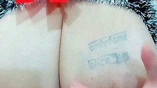 Big boobs milf masturbates with her dildo
