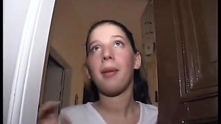 Brunette bitch fingered and pussy licked at casting