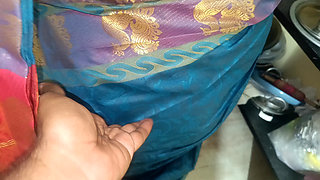 Housewife romance with pattu saree