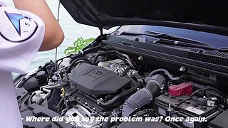 He helped her out fixing her car and got her pussy creampied back at home