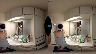 Cute asian spinner VR porn