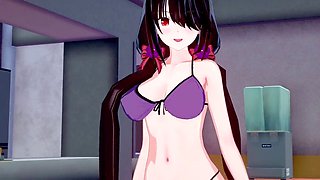 Tokisaki Kurumi and Itsuka Shidou have a wild orgy in the canteen