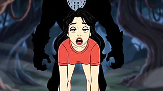 Student Girl Enjoys Sex in an Camp. Cartoon Horror Parody