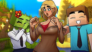 Hot Minecraft cutie and sexy MILF cowgirl in this steamy parody porn game collection