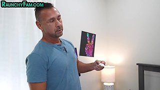 Stepdaughter fucked by wild stepfather in wet pussy hole