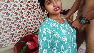 Desi Salwar Wife Blowjob and Handjob - Cum on Clothes & Finger Tease