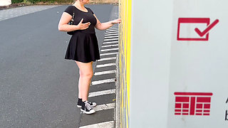 Female Exhibitionist: at the Parcel Locker