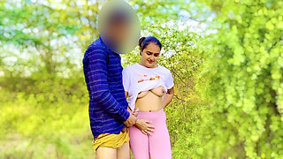 indian college Couple walking in the jungle, and innocent girlfriend fucked by her bf fuck so harder in clear hindi audio
