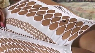 Four German models sucks and fucks with bodystockings on