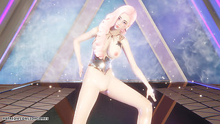 [mmd] Hyolyn - Wait Seraphine Sexy Striptease League of Legends Uncensored Hentai