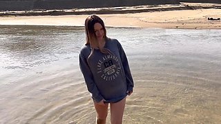 Beach Sex! Hot Blonde Amateur Wife Gets Fucked Doggystyle