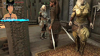 Skyrim B and L mod -  More quests and celebrating in the hall having sex with multiple women