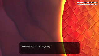 Busty Dragon Girl Gets Impregnated with a Hot Pussy Creampie - What a Legend! - Cartoon Animated Porn Game