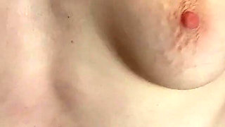 Tittyfucking My Small Tits with a Dildo