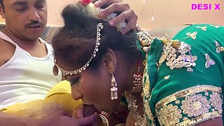 Suhag rat--- Frist night after marriage -- newly bride eating cum like a bitch