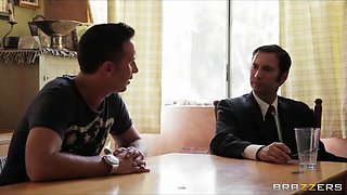 Horny French maid with perfect natural-tits has multiple orgasms