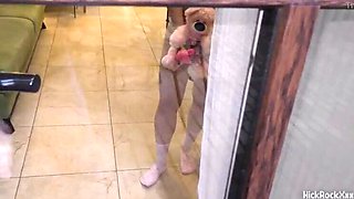 Petite teen redhead with wet pussy gets fucked by neighbor - homemade POV