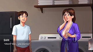 BIG BOOBED MILF STEPMOM WAS SURPRISED! I FUCK HER WHILE DOING LAUNDRY!