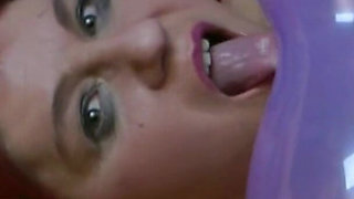 Handjob with Ejaculation Onto a Balloon, Which I Dutifully Lick Clean and of Course Swallow the Sperm Politely.