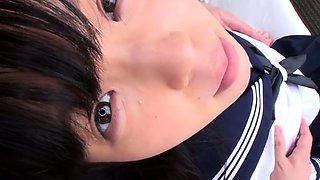 Young japanese schoolgirl close up