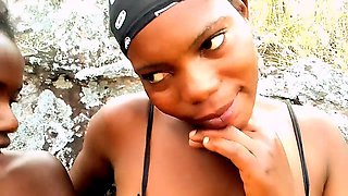 Hilarious African stars 1gorret and Judithxxx behind the scenes with some smoking action