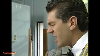 German Teen Vivienne Clash Seduced by Butler - Blonde Petite with Big Natural Tits in Kitchen Fuck