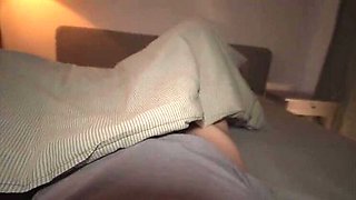 HotCoupleTeam Amateur Girl Masturbates Wet Pussy Under Blanket Moaning Orgasm