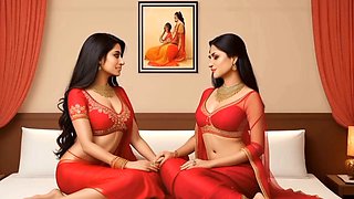 Indian aunt, cartoon fantasy, school