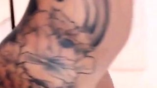 Pierced Inked Latina Rides Her Dildo