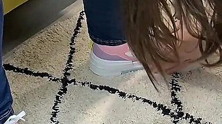Human Shoe Cleaner - He Has to Lick Legs That Demolish Him! - Dave Moon - Jennifer - Bbusting (licking)