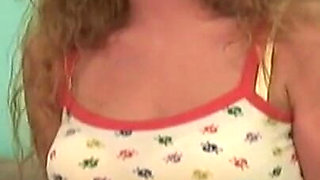 Curly Brunette Babe Strips and Gets Fingered to Ecstasy