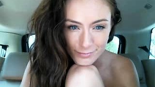 Cute amateur brunette naughty in solo jerking show on camera