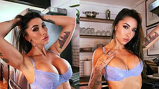 Big titted wife shares steamy threesome caught in wild action