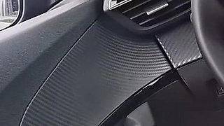 Risky Masturbation in the Car with a Hot Girl at the Bus Stop in Public!