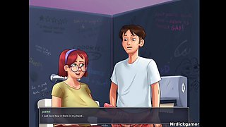 Summertime Saga Sexy Huge Tits Is Covered with a Lot of Cum Shots