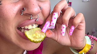Eating Mukbang Sploshing Huge Meal Overeating Chicken Cheese Facestuffing Girl Eating Petite Skinny Girl Stuffing Food Gre