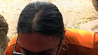 Public blow job at the beach Almost get caught